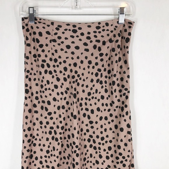 Nasty Gal‎ Size 4 Skirt Cheetah Print Side Zip Midi Chiffon Maeve Black 1300 - Picture 4 of 6